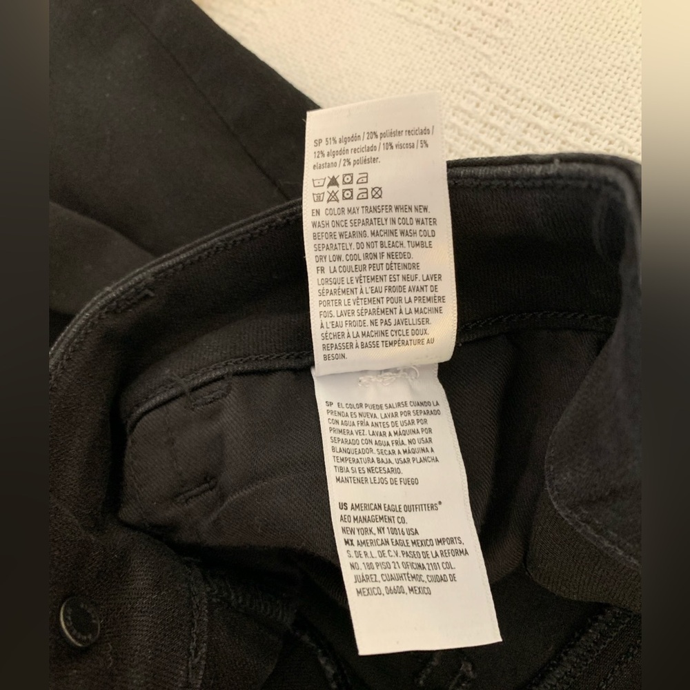 AE Dream Stretch High-Waisted Jegging Jean in Proper Black Size 4R - Picture 7 of 9